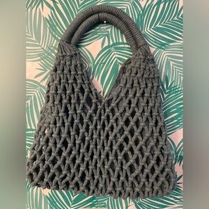 Danica Heirloom Macrame bag nwot teal 18.5 inch length 14.5 inch wide
